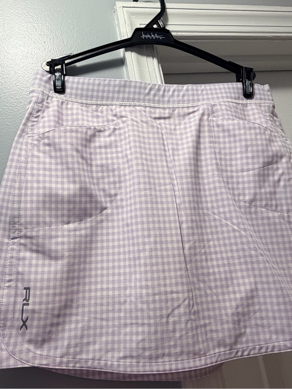 Ralph Lauren golf skirt, lavender and white plaid